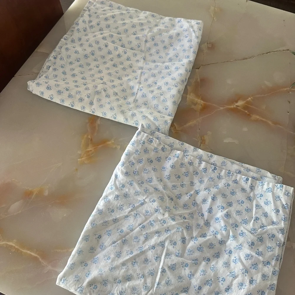 Set of 2 Vintage Floral Blue and White pillow Loveshackfancy fancy style